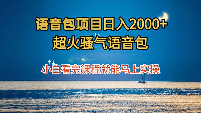 语音包项目 日入2000+ 超火骚气语音包小白看完课程就能马上实操-59网创
