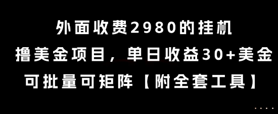 外面收费2980的挂G撸美金项目,单日收益30+美金,可批量可矩阵【揭秘】-59网创