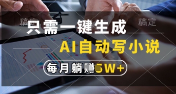 只需一键生成,AI自动写小说,实现躺着也能写作,每月收益过1w【揭秘】-59网创