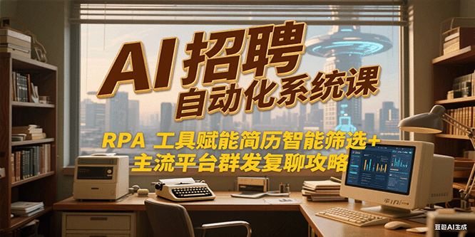 AI招聘自动化系统课，RPA工具赋能简历智能筛选+主流平台群发复聊全攻略-59网创