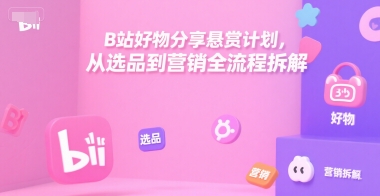 B站好物分享悬赏计划，从选品到营销全流程拆解-59网创