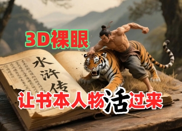 书本人物裸眼3D视频，新的玩法，流量超猛，保姆级教程-59网创