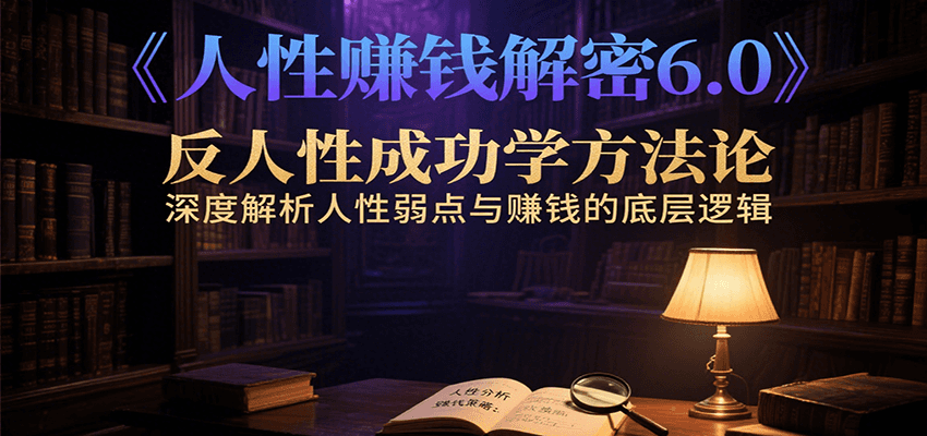 人性赚钱解密6.0，反人性成功学方法论，深度解析人性弱点与赚钱的底层逻辑-59网创