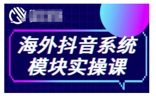 海外抖音Tiktok系统模块实操课，TK短视频带货，TK直播带货，TK小店端实操等-59网创