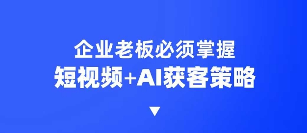 企业短视频AI获客霸屏流量课,6步短视频+AI突围法,3大霸屏抢客策略
