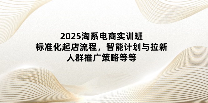 2025淘系电商实训班：标准化起店流程，智能计划与拉新，人群推广策略等等-59网创