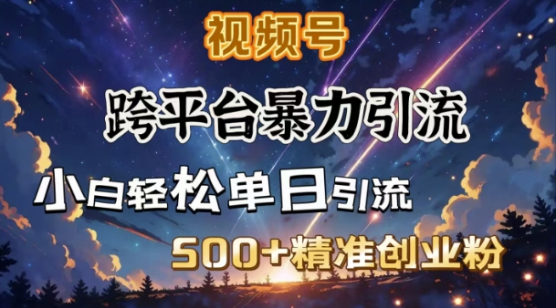 跨平台暴力引流,私域完美闭环,日引500+精准创业粉-59网创