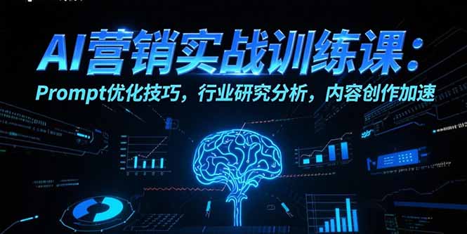 AI营销实战训练课:Prompt优化技巧,行业研究分析,内容创作加速-59网创