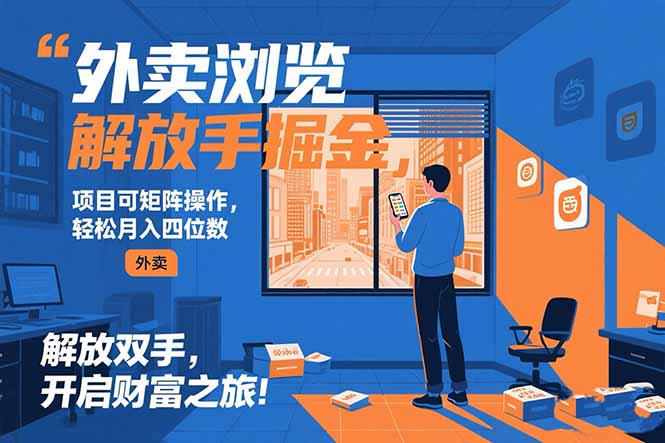 外卖浏览掘金项目 可矩阵操作 轻松日入500+-59网创