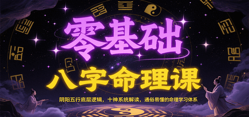 零基础八字命理课：阴阳五行底层逻辑，十神系统解读，通俗易懂的命理学习体系-59网创