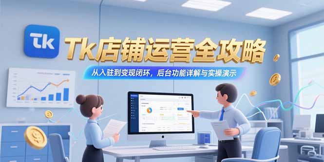 Tk店铺运营全攻略,从入驻到变现闭环,后台功能详解与实操演示-59网创