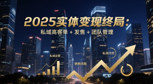 2025实体变现终局：私域高客单+发售+团队管理-59网创