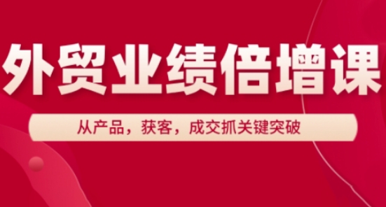 外贸业绩倍增课，从产品，获客，成交抓关键突破-59网创