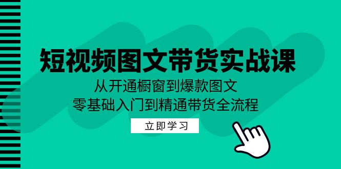 短视频图文带货实战课:从开通橱窗到爆款图文,零基础入门到精通带货-59网创