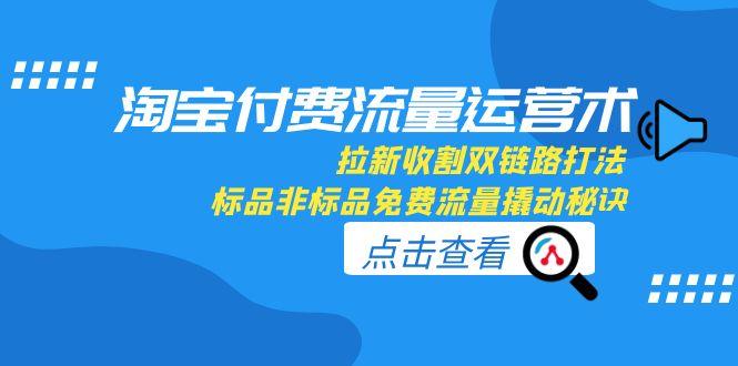 淘宝付费流量运营术，拉新收割双链路打法，标品非标品免费流量撬动秘诀-59网创