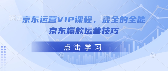 京东运营VIP课程,最全的全能京东爆款运营技巧-59网创