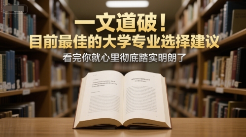 付费文章：一文道破！目前最佳的大学专业选择建议，看完你就心里彻底踏实明朗了-59网创