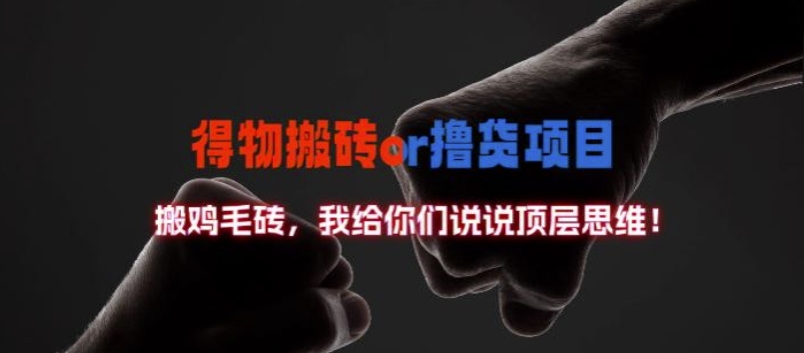 得物搬砖撸货项目?掰下数据，我给你们说说顶层思维【揭秘】-59网创