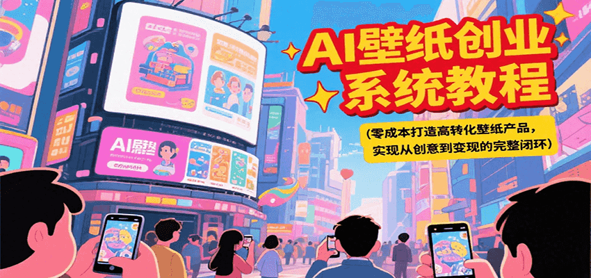 AI壁纸创业系统教程,零成本打造高转化壁纸产品,实现从创意到变现的完整闭环-59网创