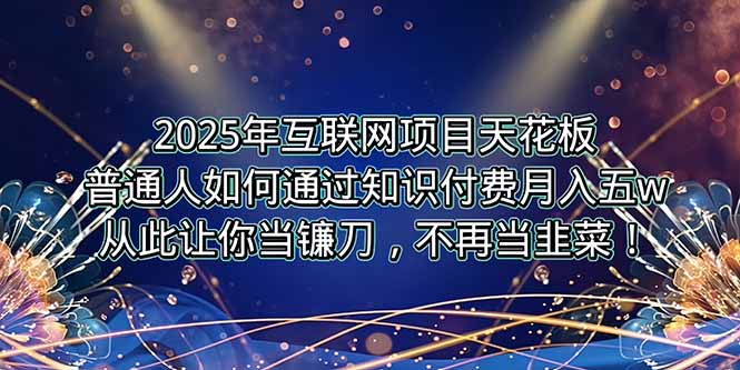 2025年互联网项目天花板，普通人如何通过卖项目实现逆风翻盘，月入5W＋！-59网创