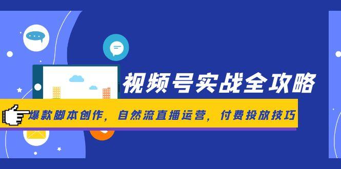 视频号实战全攻略，爆款脚本创作，自然流直播运营，付费投放技巧-59网创