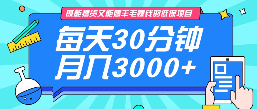 既能撸货又能赚钱的长期低保项目，每天30分钟，多号百分百稳定月入3000+！-59网创