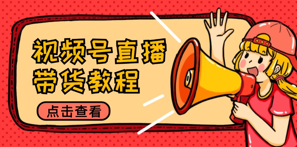 视频号直播带货教程：选品思路与话术拆解/掌握多种带货套路/提升直播效果-59网创