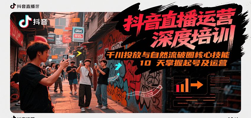 抖音直播运营深度培训，千川投放与自然流核心技能，10天掌握起号及运营(6-7月新课)-59网创