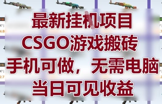 最新挂G项目，CSGO游戏搬砖，手机可做，无需电脑，当日见收益【揭秘】-59网创