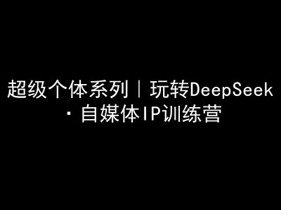 超级个体系列，玩转DeepSeek·自媒体IP训练营，deepseek教程-59网创