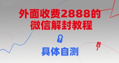 外面收费2888的微信解封教程,具体自测-59网创