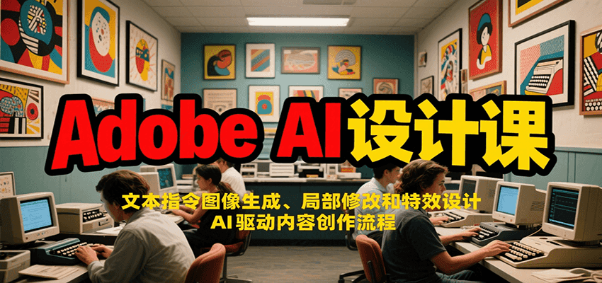 Adobe AI设计课：文本指令图像生成、局部修改和特效设计，AI驱动内容创作流程-59网创