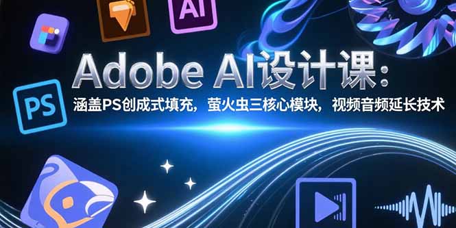 Adobe AI设计课：涵盖PS创成式填充，萤火虫三核心模块，视频音频延长技术-59网创