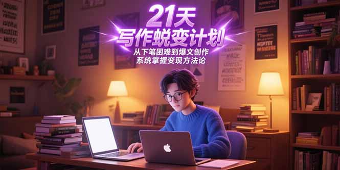 21天写作蜕变计划,从下笔困难到爆文创作,系统掌握变现方法论-59网创