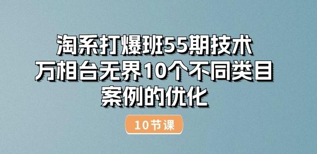 淘系打爆班55期技术：万相台无界10个不同类目案例的优化(10节)-59网创