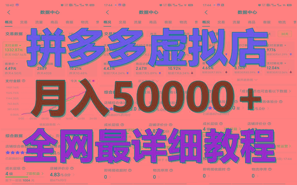 拼多多虚拟电商训练营月入50000+你也行，暴利稳定长久，副业首选-59网创