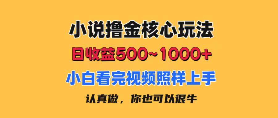 小说撸金核心玩法，日收益500-1000+，小白看完照样上手，0成本有手就行-59网创
