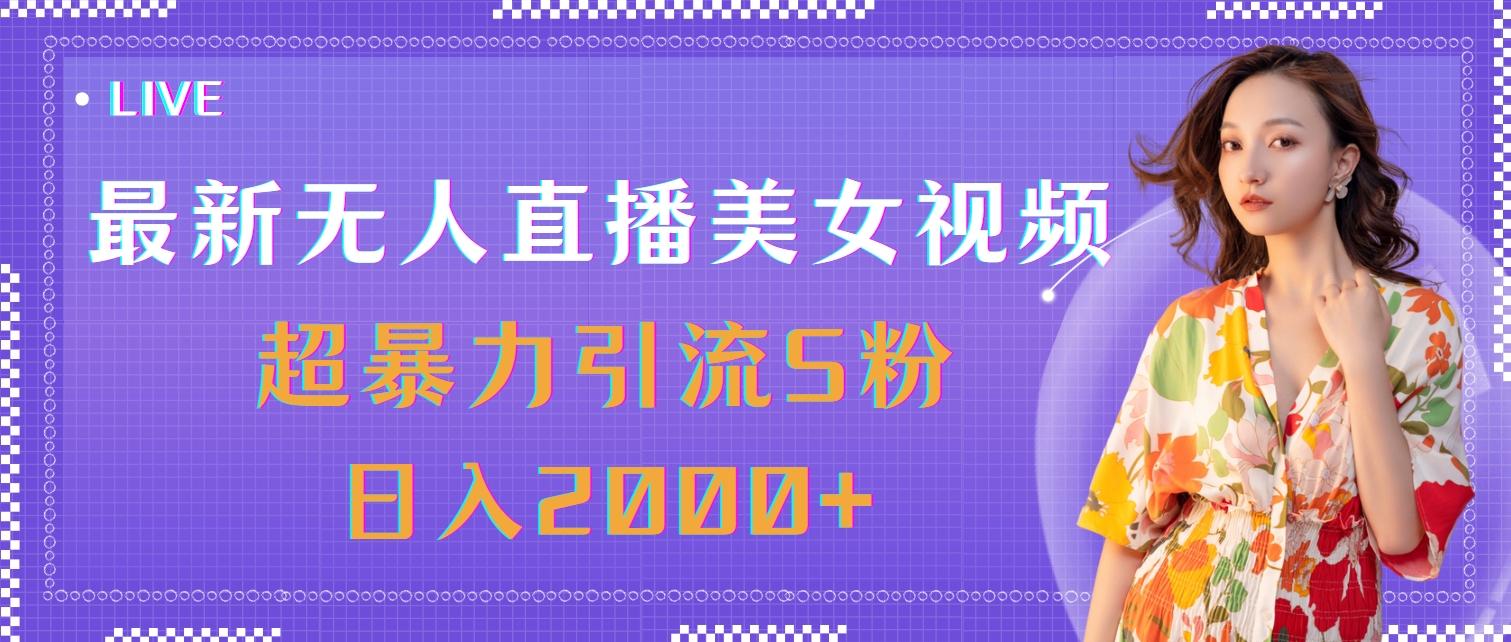 最新无人直播美女视频，超暴力引流S粉日入2000+-59网创