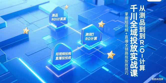 千川全域投放实战课，从测品到ROI计算，掌握短视频+直播全链路投放技巧-59网创