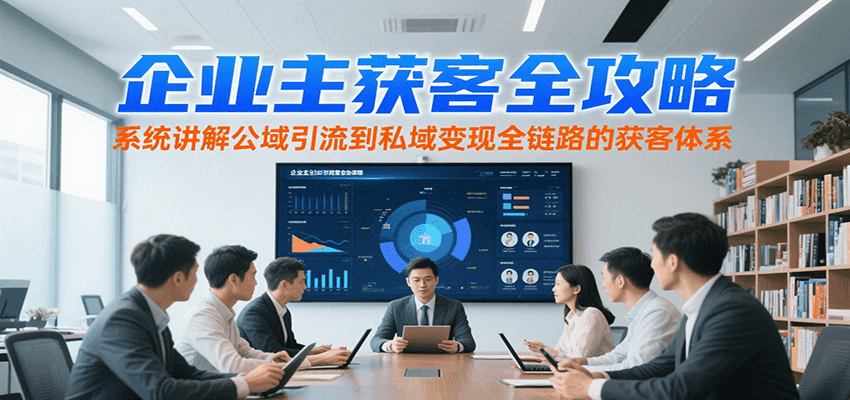 企业主获客全攻略，系统讲解公域引流到私域变现全链路的获客体系-59网创