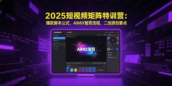 2025短视频矩阵特训营：爆款脚本公式，AIMIX智剪流程，二创原创要点-59网创