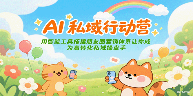 AI私域行动营：用智能工具搭建朋友圈营销体系让你成为高转化私域操盘手-59网创