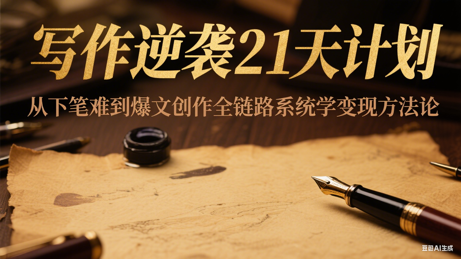 写作逆袭21天计划：从下笔难到爆文创作全链路系统学变现方法论-59网创