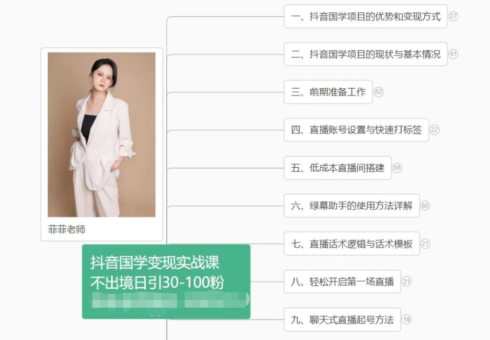 抖音国学变现项目:不出境日引30-100粉实战课程-59网创