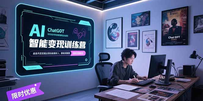 AI智能变现训练营，ChatGPT写作变现，电影解说制作，图文带货方法论-59网创