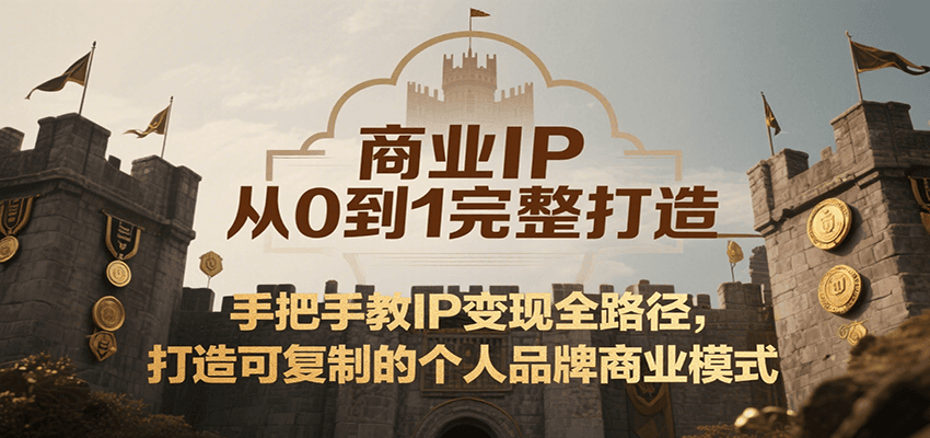 商业IP从0到1完整打造，手把手教IP变现全路径，打造可复制的个人品牌商业模式-59网创