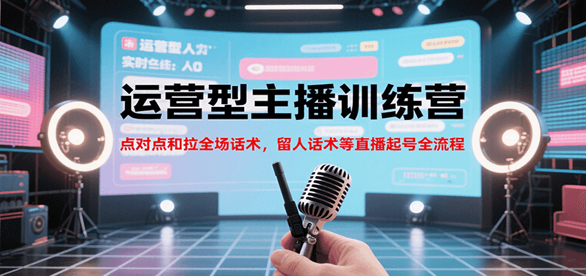 运营型主播训练营，点对点和拉全场话术，留人话术等直播起号全流程(更新7月)-59网创