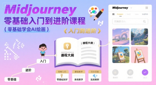 midjourney零基础入门到进阶课程,零基础学会AI绘画-59网创