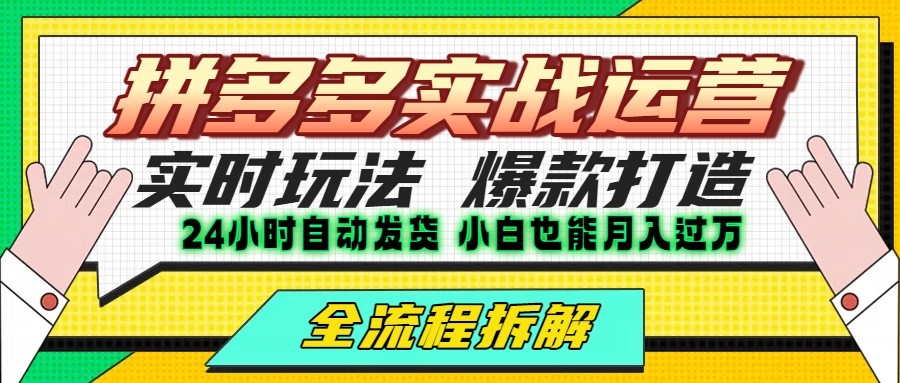 拼多多最新实战运营高投产：长久稳定项目，单店利润一天三位数-59网创